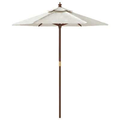 haveparasol med træstang 196x231 cm sandfarvet