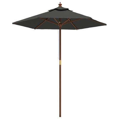 haveparasol med træstang 196x231 cm antracitgrå