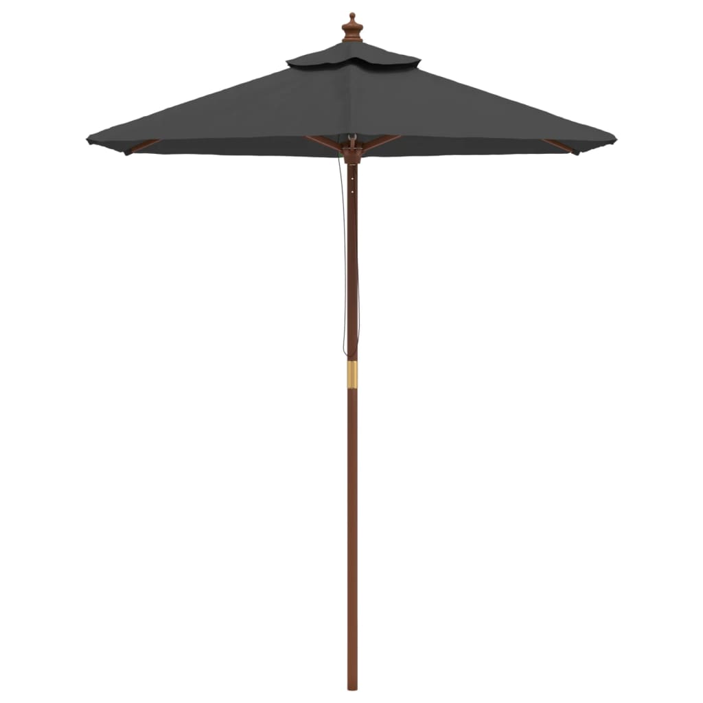 haveparasol med træstang 196x231 cm antracitgrå