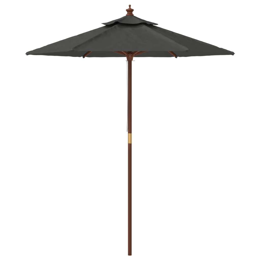 haveparasol med træstang 196x231 cm antracitgrå