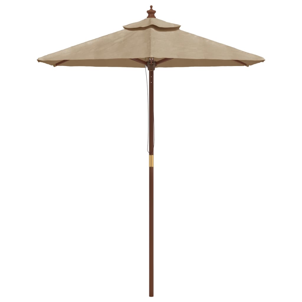 haveparasol med træstang 196x231 cm gråbrun