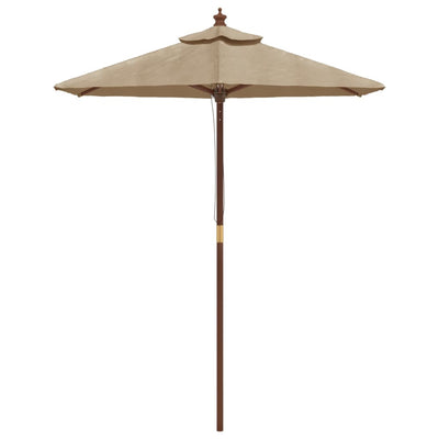 haveparasol med træstang 196x231 cm gråbrun