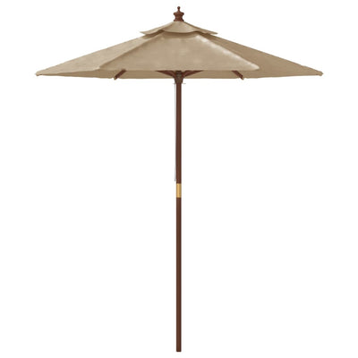 haveparasol med træstang 196x231 cm gråbrun