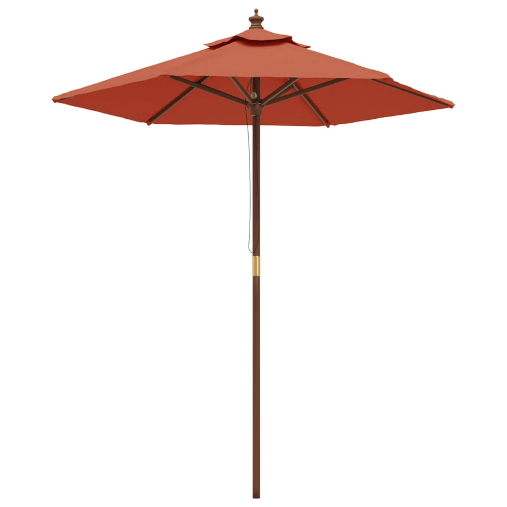 haveparasol med træstang 196x231 cm terrakotta