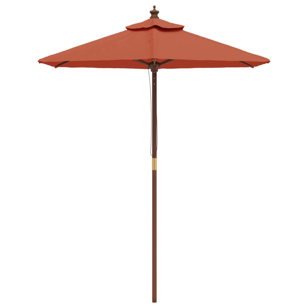 haveparasol med træstang 196x231 cm terrakotta