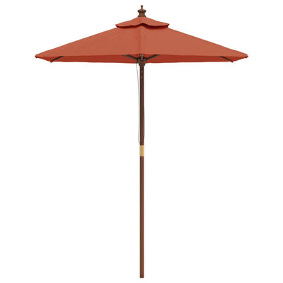 haveparasol med træstang 196x231 cm terrakotta