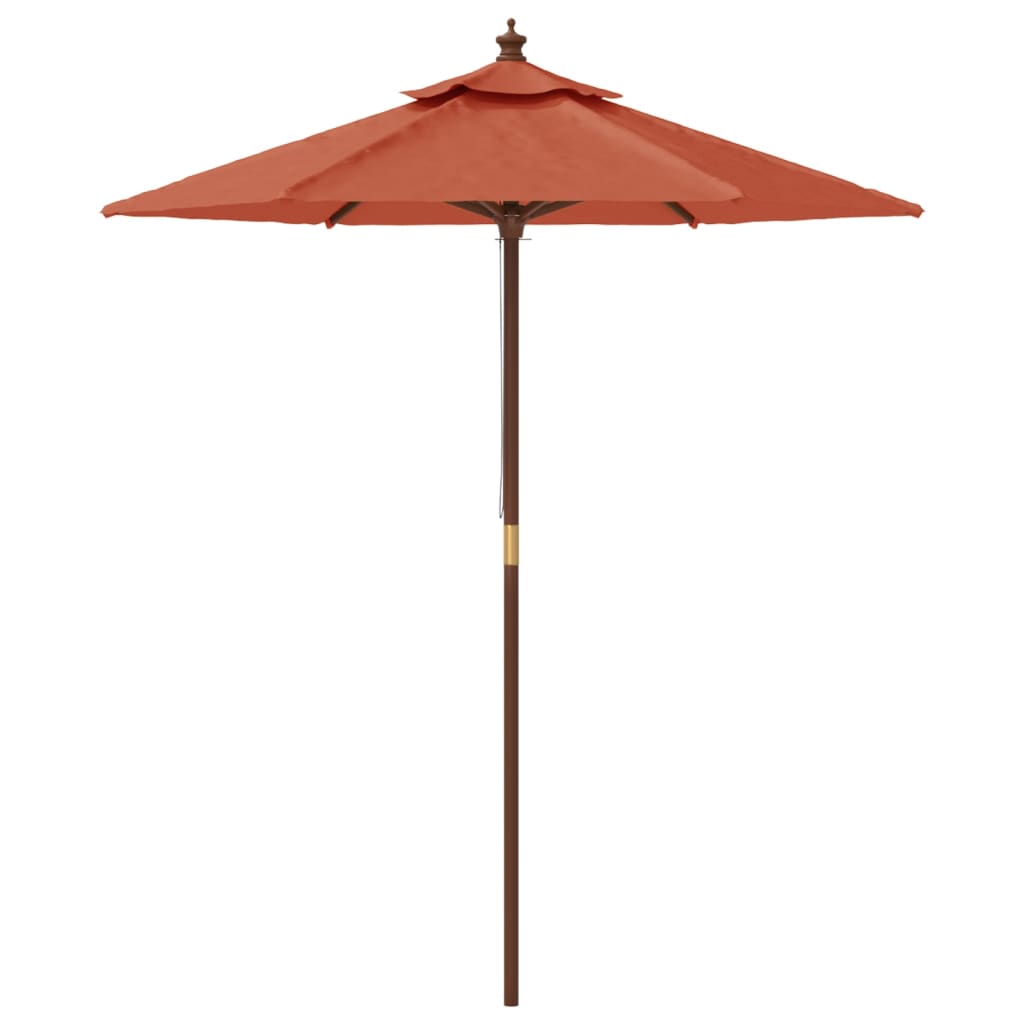 haveparasol med træstang 196x231 cm terrakotta