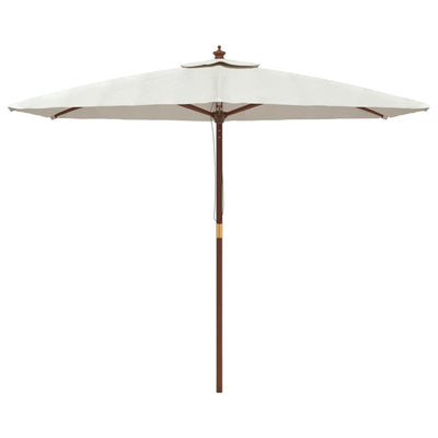 haveparasol med træstang 299x240 cm sandfarvet