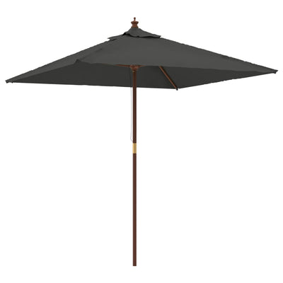 haveparasol med træstang 198x198x231 cm antracitgrå