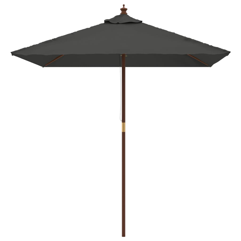 haveparasol med træstang 198x198x231 cm antracitgrå