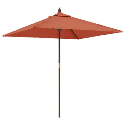 haveparasol med træstang 198x198x231 cm terrakotta