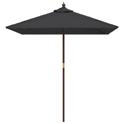 haveparasol med træstang 198x198x231 cm sort