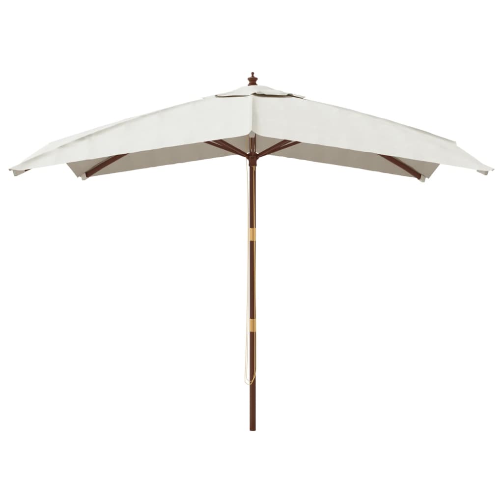 haveparasol med træstang 300x300x273 cm sandfarvet