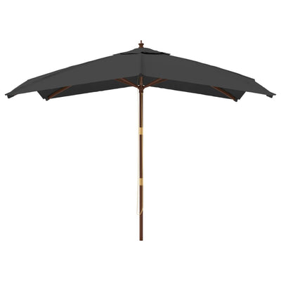 haveparasol med træstang 300x300x273 cm antracitgrå