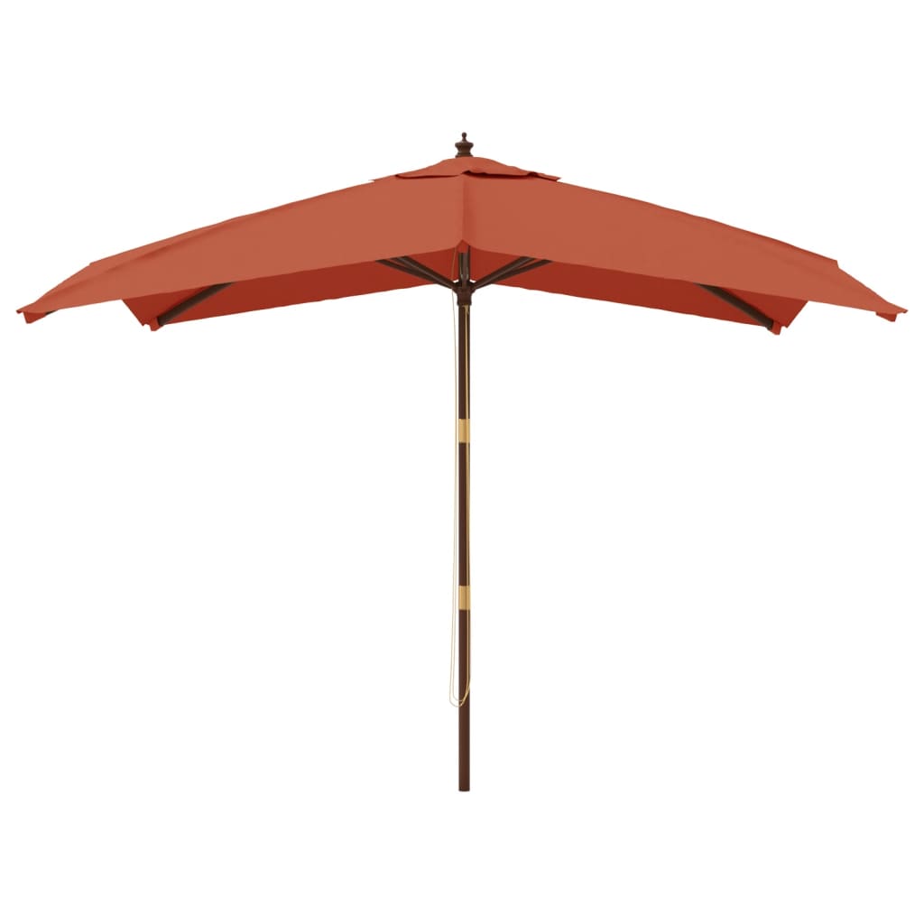 haveparasol med træstang 300x300x273 cm terrakotta