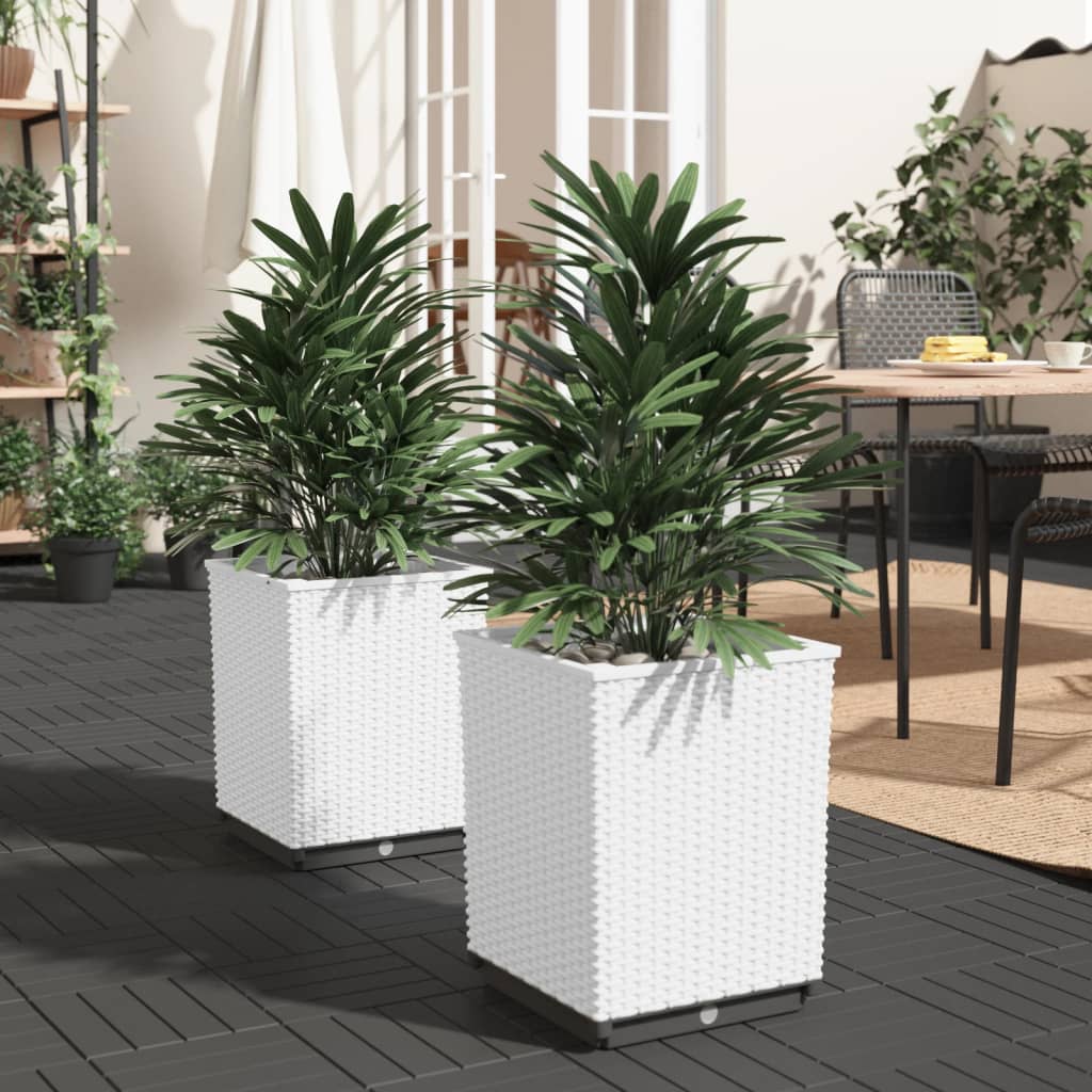 plantekasser 2 stk. 30x30x37 cm polypropylen hvid