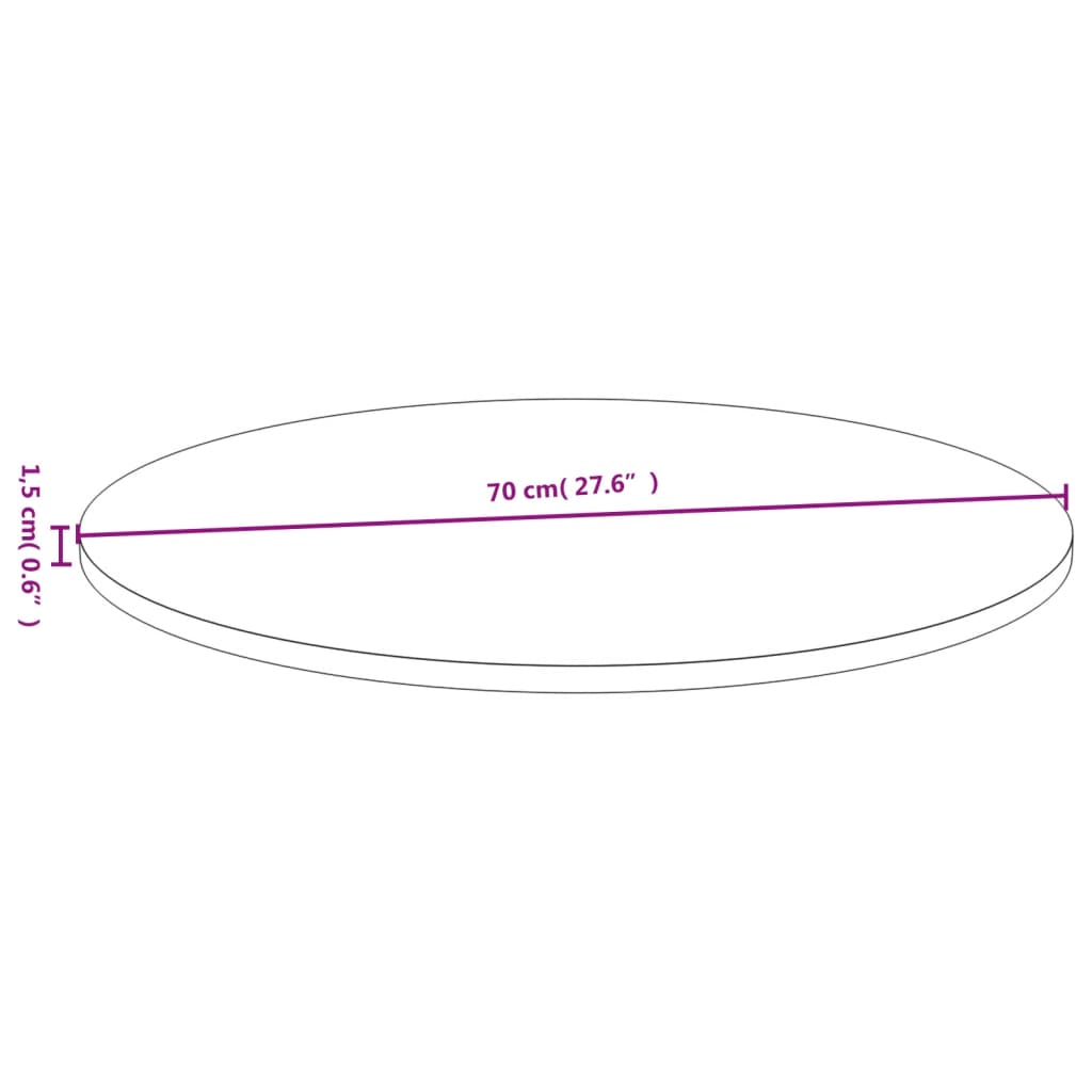 bordplade Ø70x1,5 cm bambus