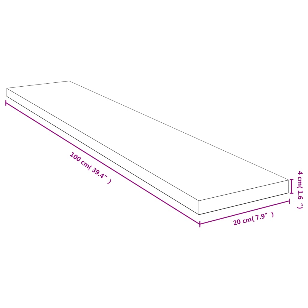 væghylde 100x20x4 cm bambus