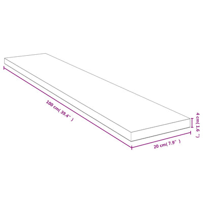 væghylde 100x20x4 cm bambus