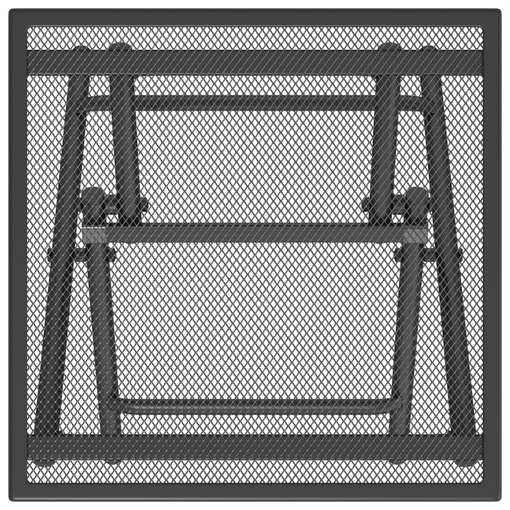 foldbart havebord 38x38x38 cm stål og meshstof antracitgrå