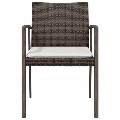 havestole med hynder 2 stk. 56,5x57x83 cm polyrattan brun