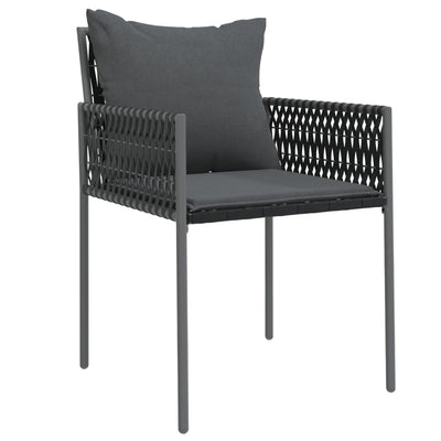 havestole med hynder 2 stk. 54x61x83 cm polyrattan sort