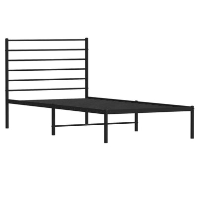 sengeramme med sengegavl 75x190 cm metal sort