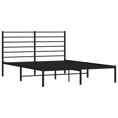 sengeramme med sengegavl 135x190 cm metal sort