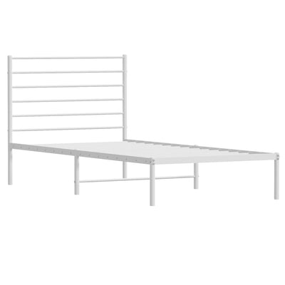 sengeramme med sengegavl 90x190 cm metal hvid