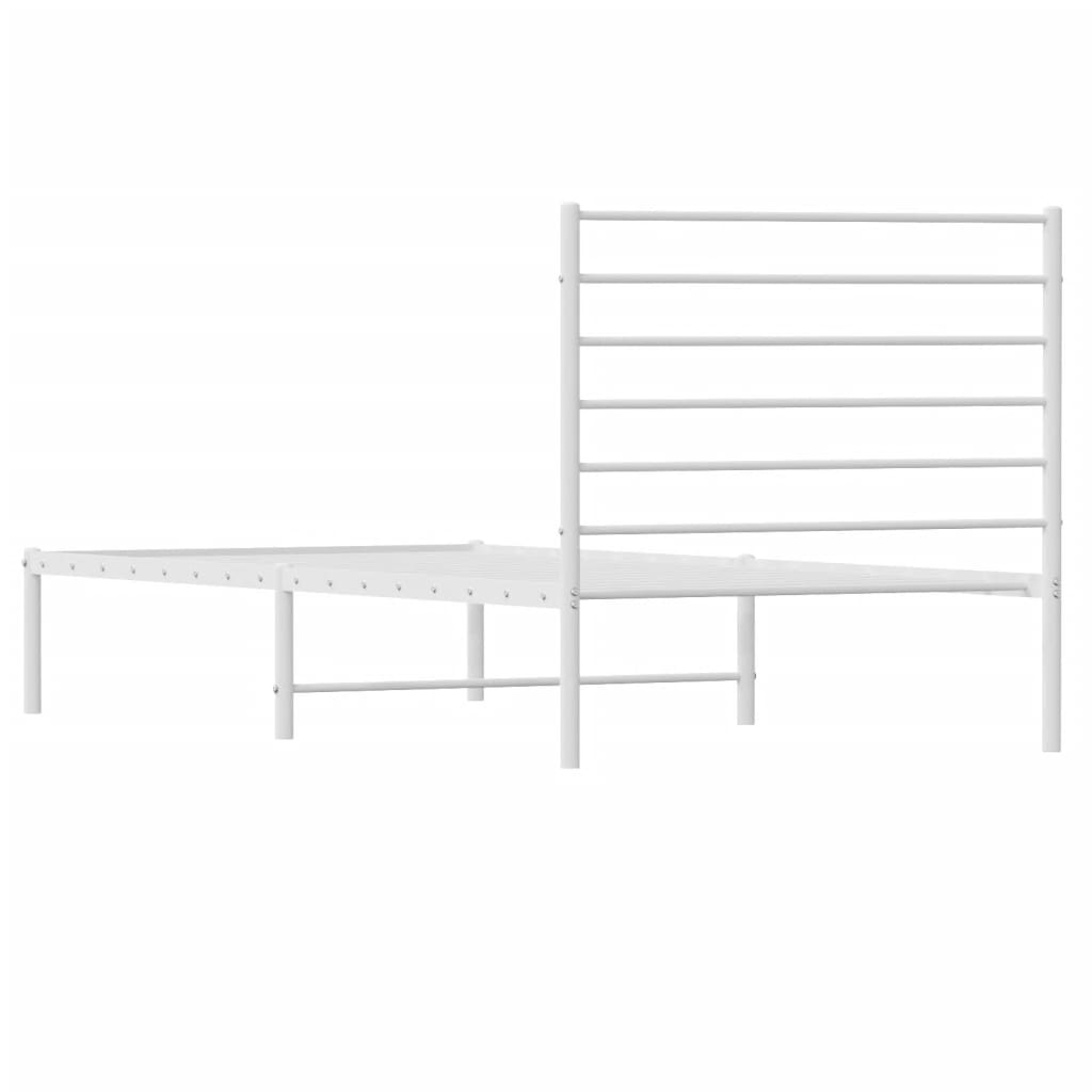 sengeramme med sengegavl 90x190 cm metal hvid