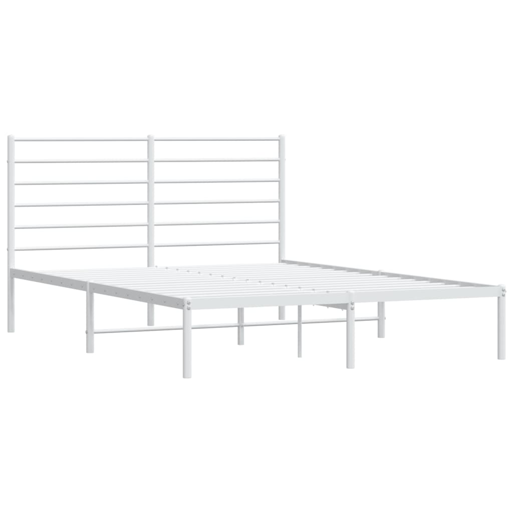 sengeramme med sengegavl 135x190 cm metal hvid