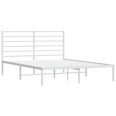 sengeramme med sengegavl 135x190 cm metal hvid