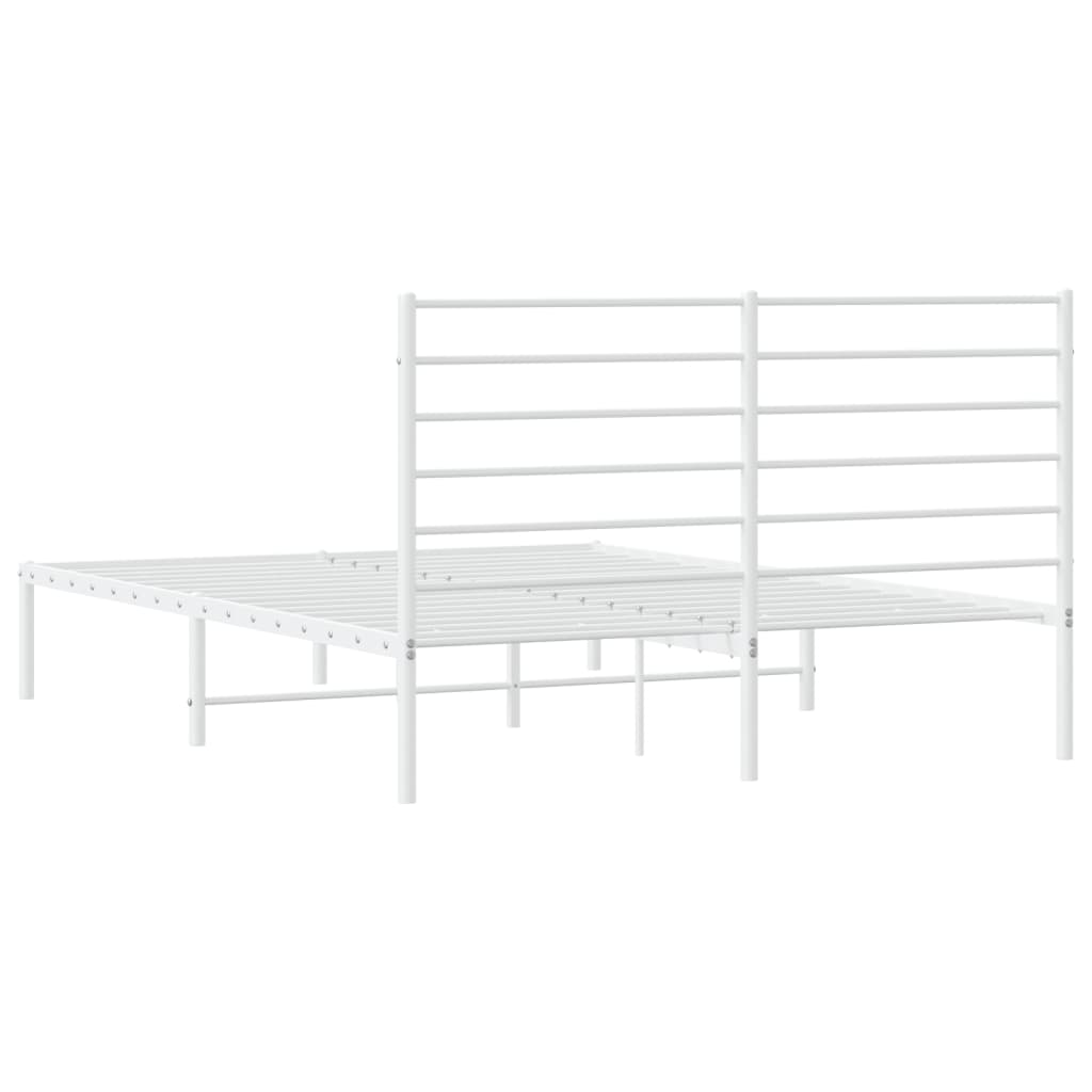 sengeramme med sengegavl 135x190 cm metal hvid