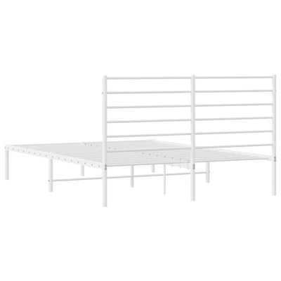 sengeramme med sengegavl 135x190 cm metal hvid