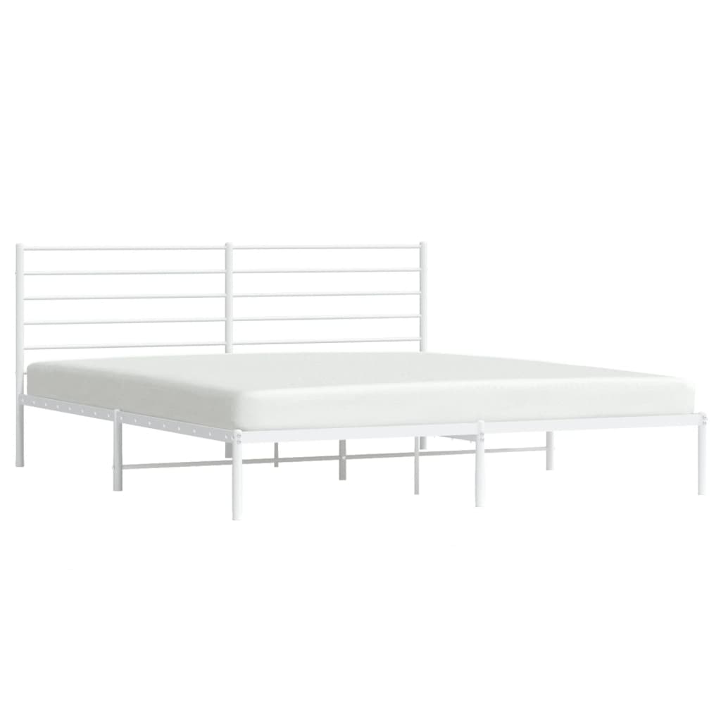 sengeramme med sengegavl 183x213 cm metal hvid