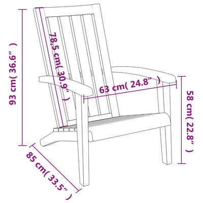 Adirondack-havestole 2 stk. polypropylen sort