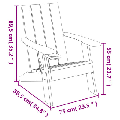 Adirondack-havestol 75x88,5x89,5 cm polypropylen lysebrun