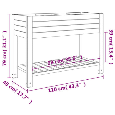 højbed 110x45x79 cm polypropylen hvid