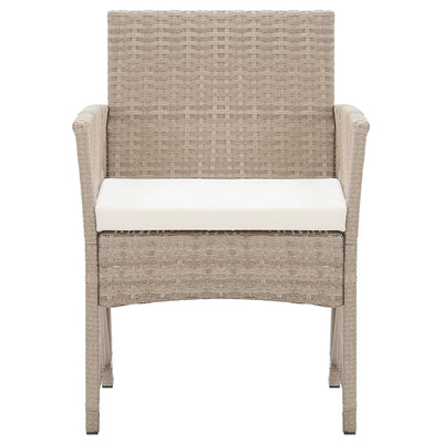 havestole med hynder 2 stk. polyrattan beige