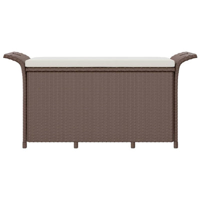 havebænk med hynde 116x46x57 cm polyrattan brun