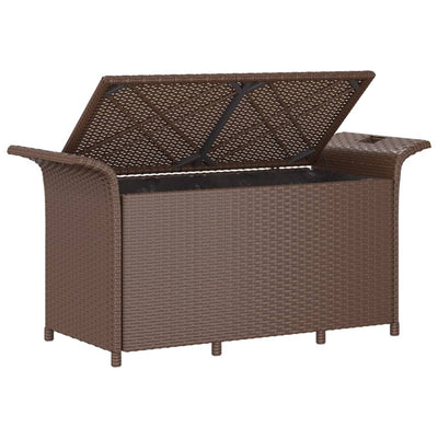 havebænk med hynde 116x46x57 cm polyrattan brun