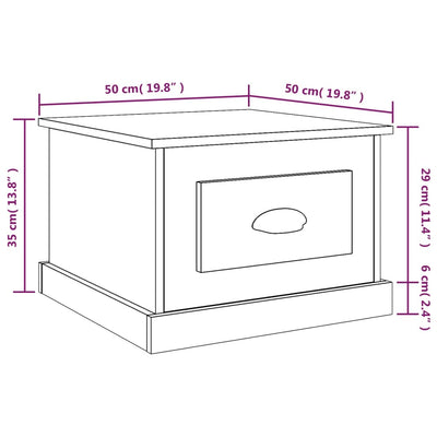 sofabord 50x50x35 cm konstrueret træ sort