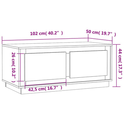 sofabord 102x50x44 cm konstrueret træ sort