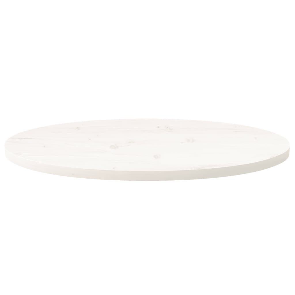 bordplade 80x40x2,5 cm oval massivt fyrretræ hvid