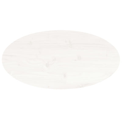 bordplade 80x40x2,5 cm oval massivt fyrretræ hvid