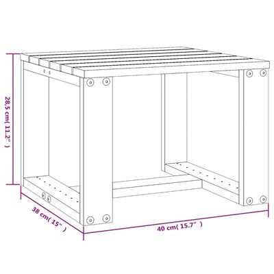 havebord 40x38x28,5 cm massivt fyrretræ