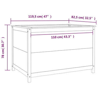 højbed 119,5x82,5x78 cm massivt fyrretræ grå