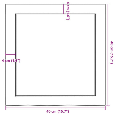 væghylde 40x40x(2-4) cm ubehandlet massivt egetræ