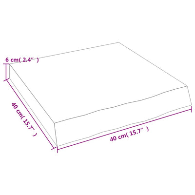 væghylde 40x40x(2-6) cm ubehandlet massivt egetræ