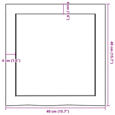 væghylde 40x40x(2-6) cm ubehandlet massivt egetræ